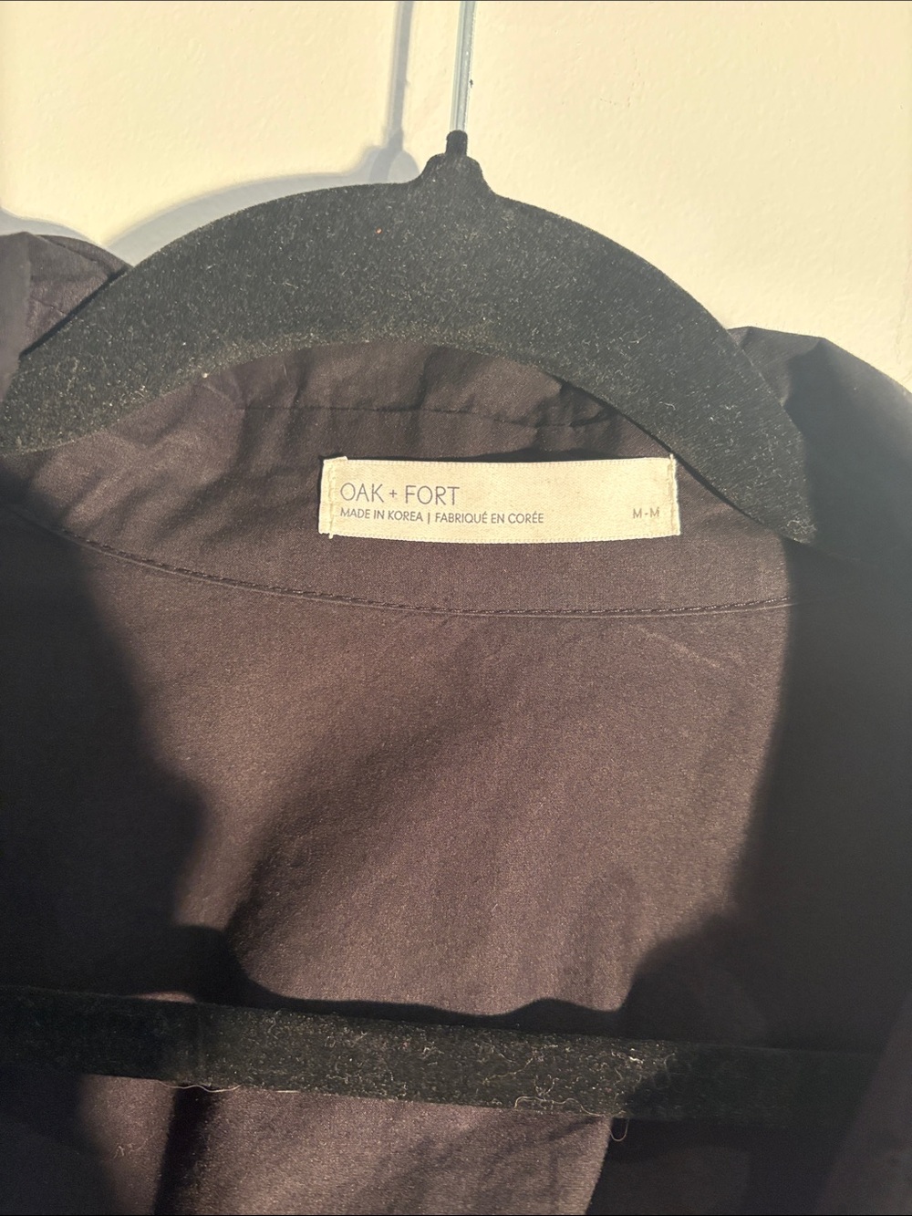 Oak + Fort Open Back Tie Shirt | Black | Size M - Picture 2 of 4